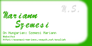 mariann szemesi business card